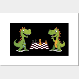 Chess Playing Dinosaur T-Rex Posters and Art
